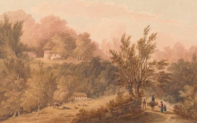 A Lane with Figures - Ilha de Wight (?)polonês autorstwa Frederick Calvert