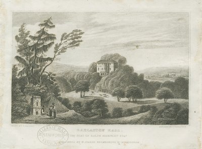 Barlaston Hall: grawerowanie i [połowa XIX wieku] (druk) autorstwa Frederick Calvert