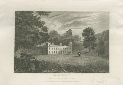 [Wielka] Barr Hall: grawerowanie i [połowa XIX wieku] autorstwa Frederick Calvert