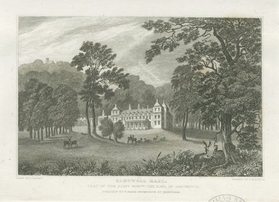 Sandwell Park - Hall: grawerowanie i [połowa XIX wieku] (druk) autorstwa Frederick Calvert