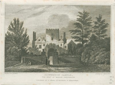 Zamek Stourton: grawerowanie, bd [ok. 1830] autorstwa Frederick Calvert