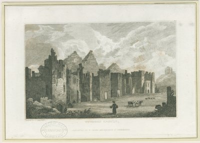 Zamek Tutbury - Castle-Yard: grawerowanie, bd [ok. 1830] (druk) autorstwa Frederick Calvert