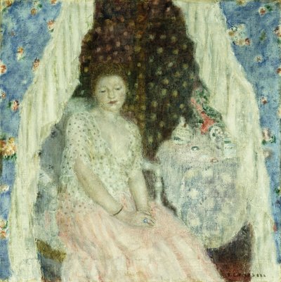 Studium do „Niebieskich zasłon”, ok. 1924 (olej na płótnie) autorstwa Frederick Carl Frieseke