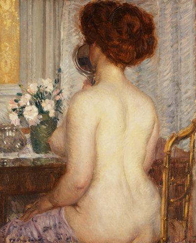 Kobieta przy toaletce autorstwa Frederick Carl Frieseke