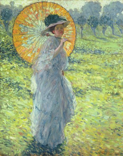 Kobieta z parasolem, ok. 1930 r. 1906 (olej na płótnie) autorstwa Frederick Carl Frieseke