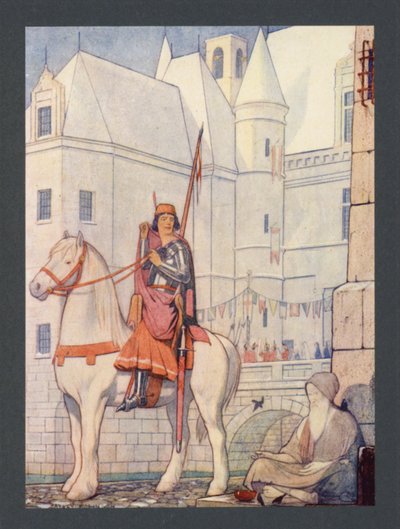 Święty Marcin, IV wiek, Święto 11 listopada (kolorowa litografia) autorstwa Frederick Cayley Robinson