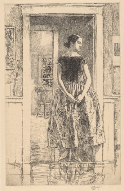 Dziewczyna w nowoczesnej sukni, 1922. autorstwa Frederick Childe Hassam