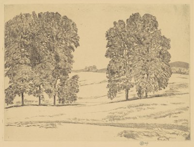 Hikory w Hayfield, 1917. autorstwa Frederick Childe Hassam