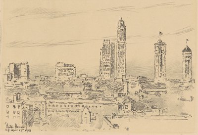 Panoramę Nowego Jorku, lekkie budynki, 1918. autorstwa Frederick Childe Hassam