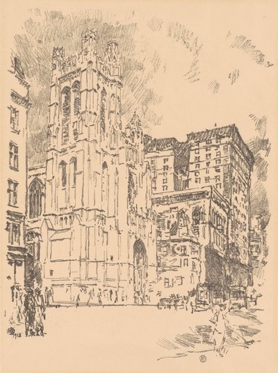 Św. Tomasz, Nowy Jork, 1918. autorstwa Frederick Childe Hassam