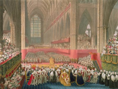 Koronacja Jerzego IV w Opactwie Westminsterskim 1824 r. autorstwa Frederick Christian Lewis
