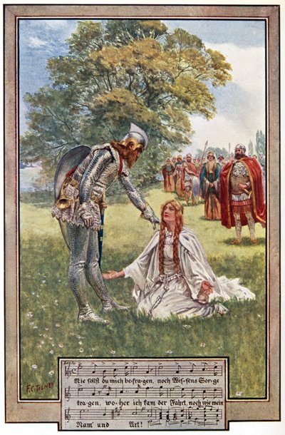 Zabrania pytań, ilustracja z „Wagnera Lohengrin”, wyd. George Routledge autorstwa Frederick Colin Tilney