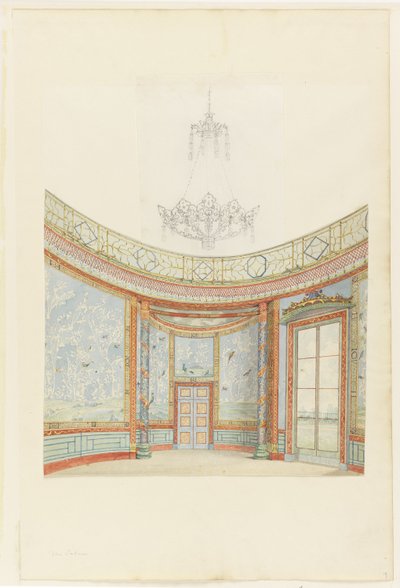 Projekt dekoracji salonu w Royal Pavillion w Brighton autorstwa Frederick Crace