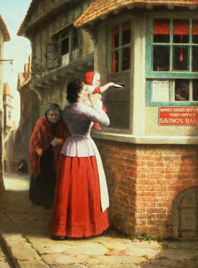 Wysyłanie listu, 1879 autorstwa Frederick Daniel Hardy