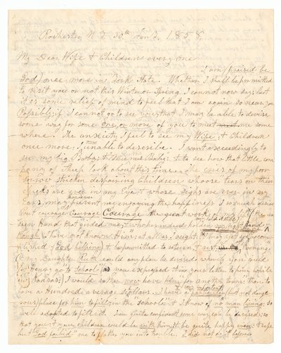 List napisany przez Johna Browna i Fredericka Douglassa do żony i dzieci Browna, 30 stycznia 1858 r. autorstwa Frederick Douglass