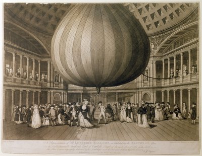 Widok wnętrza Panteonu, Oxford Street, Londyn, 1785 (akwatinta) autorstwa Frederick George Byron