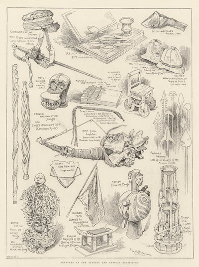 Szkice na wystawie Stanley and African autorstwa Frederick George Kitton