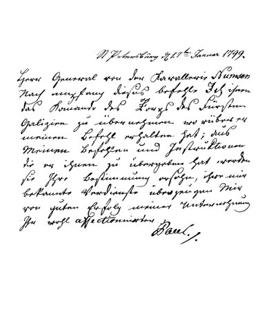 List Pawła I, cesarza Rosji, do generała Numsena, 1799 1865. autorstwa Frederick George Netherclift