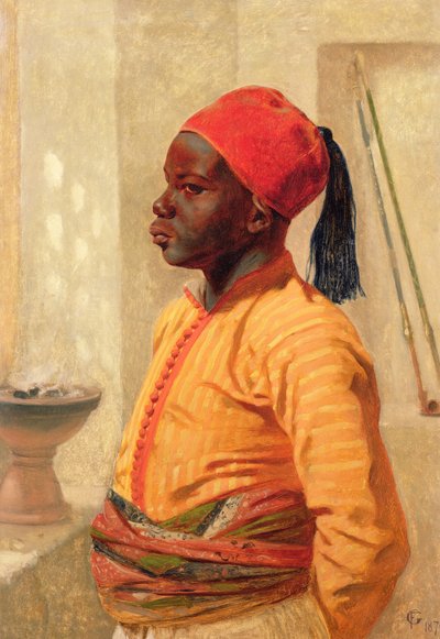 Portret chłopca arabskiego w połowie długości autorstwa Frederick Goodall