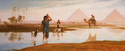 Wylew Nilu z piramidami autorstwa Frederick Goodall