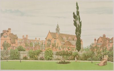 Kościół i plebania, Bedford Park, 1881 r. autorstwa Frederick Hamilton Jackson