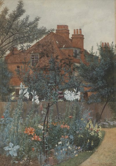 Widok na ogród w Bedford Park autorstwa Frederick Hamilton Jackson