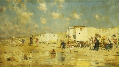 Plaża w Scheveningen, Holandia, autorstwa Frederick Hendrick Kaemmerer