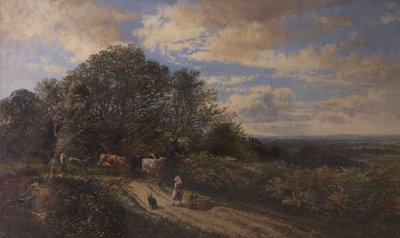 Krajobraz z bydłem, koniec XIX wieku autorstwa Frederick Henry Henshaw