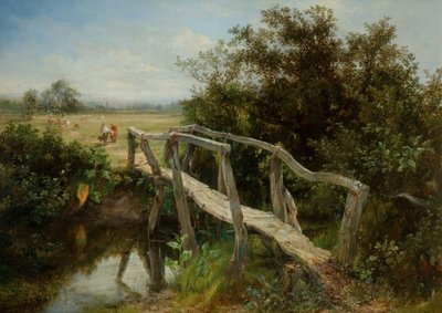 Stara kładka nad rzeką Cole w Yardley, 1890. autorstwa Frederick Henry Henshaw