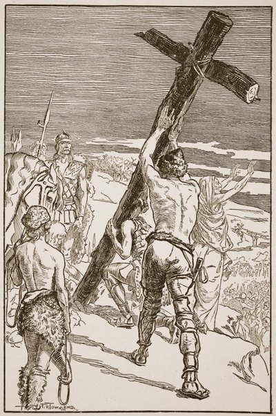 Oswald wznoszący krzyż, ilustracja z 