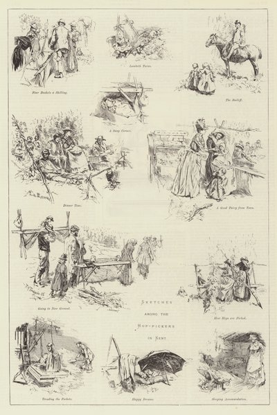 Szkice wśród zbieraczy chmielu w Kent autorstwa Frederick Henry Townsend