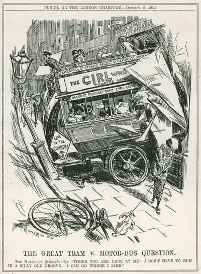 Wielkie pytanie "Tramwaj kontra Autobus autorstwa Frederick Henry Townsend