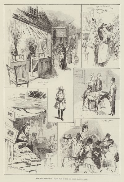Irlandzka Wystawa, Fantazyjne Targi w Starym Irlandzkim Rynku autorstwa Frederick Henry Townsend