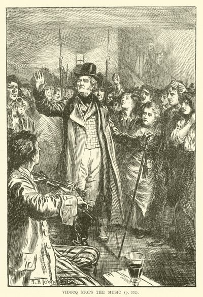 Vidocq zatrzymuje muzykę (grawerowanie) autorstwa Frederick Henry Townsend