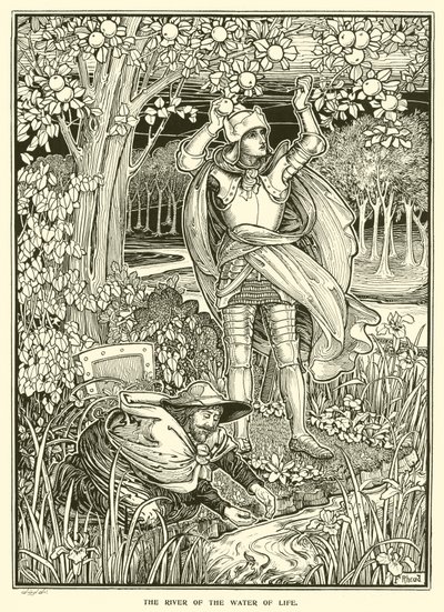 Rzeka Wody Życia (rycina) autorstwa Frederick Hurten Rhead
