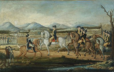 Washington Przegląd Armii Zachodniej w Fort Cumberland, Maryland, po 1795 r. autorstwa Frederick Kemmelmeyer