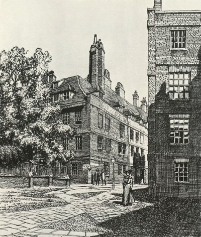 Cliffords Inn w City of London, 1903, 1934. autorstwa Frederick Landseer Maur Griggs