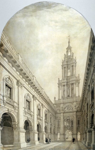 Projekt nowej Królewskiej Giełdy, 1839. autorstwa Frederick Mackenzie