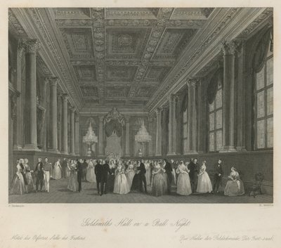 Sala Złotników w wieczór balowy autorstwa Frederick Mackenzie