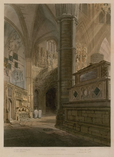 Obszar północno-wschodni, Opactwo Westminster, Londyn autorstwa Frederick Mackenzie
