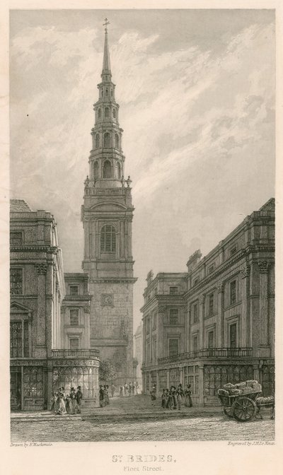 Kościół św. Oblubienicy, Fleet Street, Londyn autorstwa Frederick Mackenzie