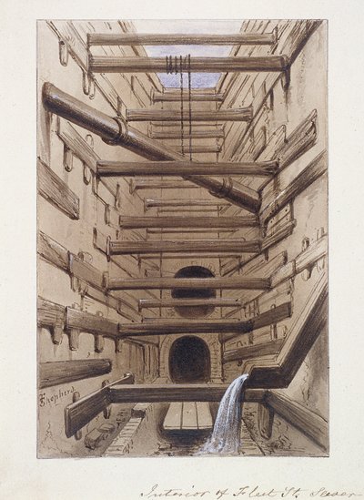Fleet Street, Londyn, 1845 autorstwa Frederick Napoleon Shepherd