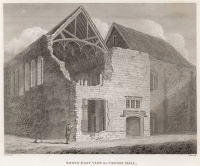 Widok na północno-wschodni Crosby Hall autorstwa Frederick Nash