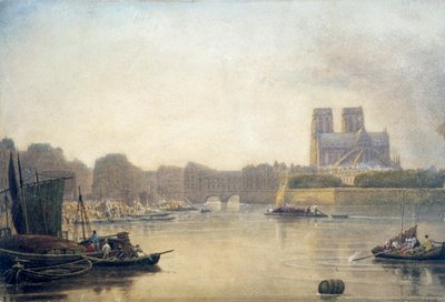 Notre Dame, Paryż, XIX w. autorstwa Frederick Nash