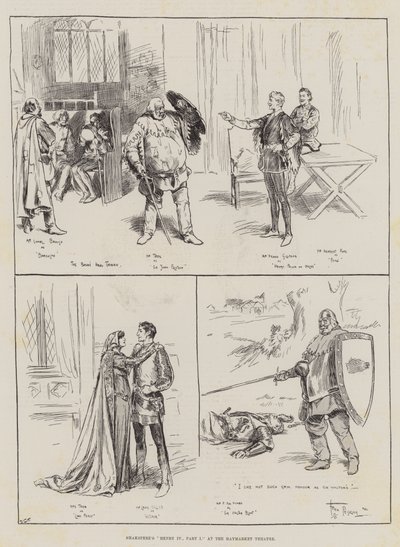 Henryk IV Szekspira, część I w teatrze Haymarket autorstwa Frederick Pegram
