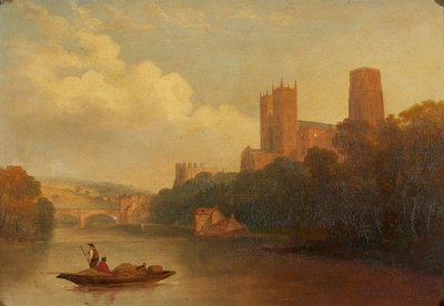 Durham znad rzeki (olej na płótnie) autorstwa Frederick Richard (manner of) Lee