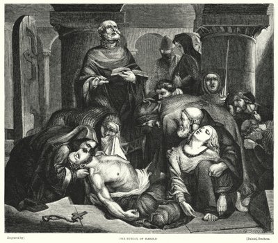 Pogrzeb Harolda (rycina) autorstwa Frederick Richard Pickersgill