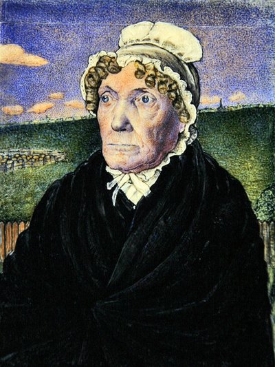 Portret drugiej żony Williama Williamsa, ok. 1828 (akwarela na kości słoniowej) (para do 367110) autorstwa Frederick Tatham