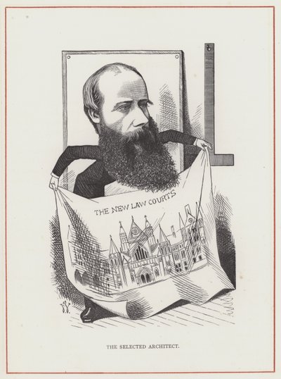 George Edmund Street, architekt, nowe sądy prawa autorstwa Frederick Waddy