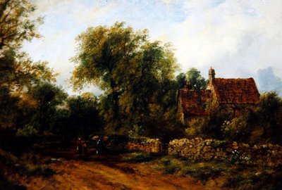 Pejzaż z postaciami, ok. 1840 (olej na płótnie) autorstwa Frederick Waters Watts